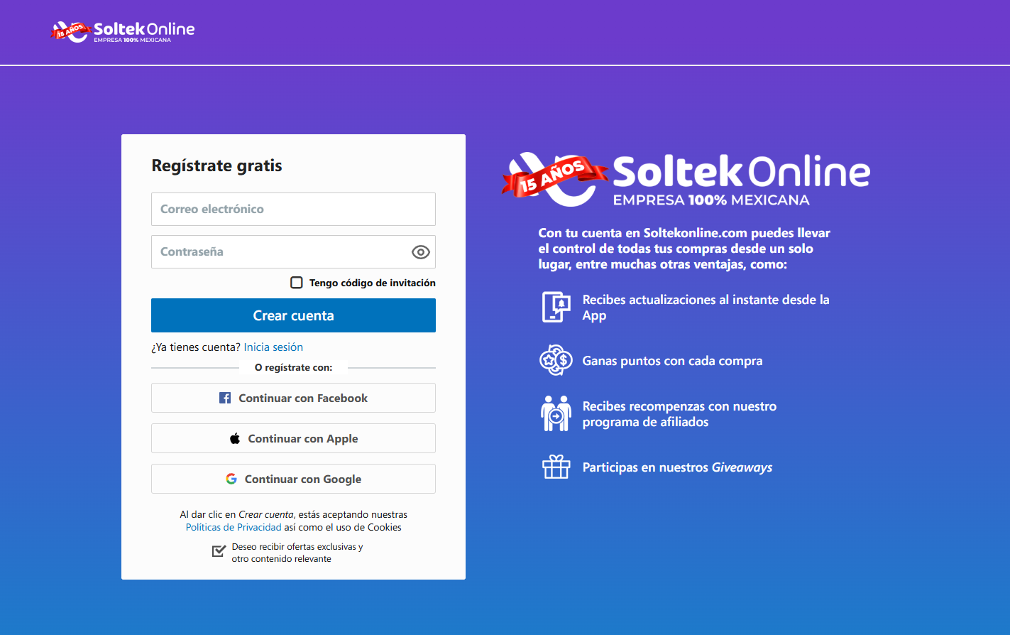Ilustración del Paso 1: Registro en SoltekOnline