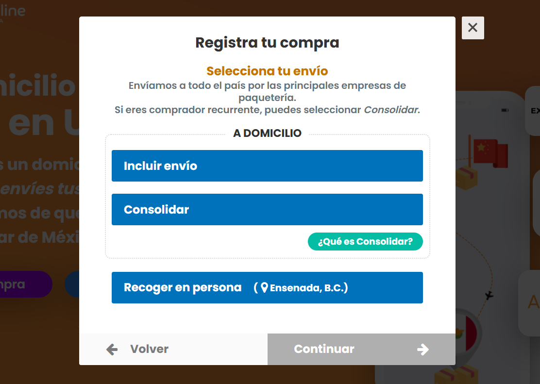 Ilustración para seleccionar la forma de envío