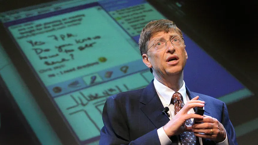 Bill Gates: arquitecto del software mundial y visionario humanitario.