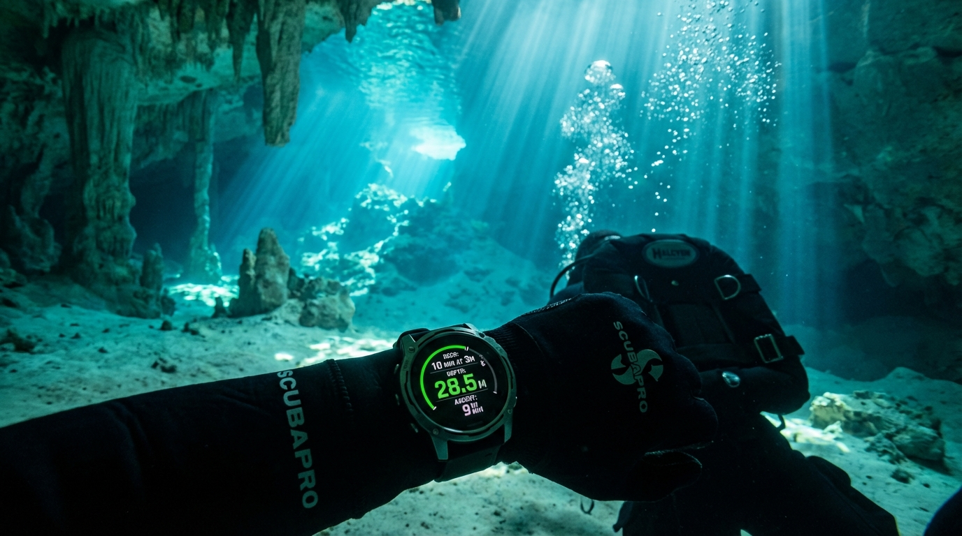 Garmin Descent Mk3i dentro de un cenote