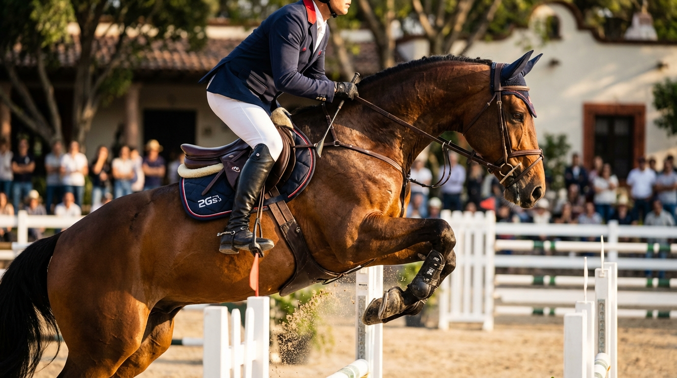 Persona practicando equitacion