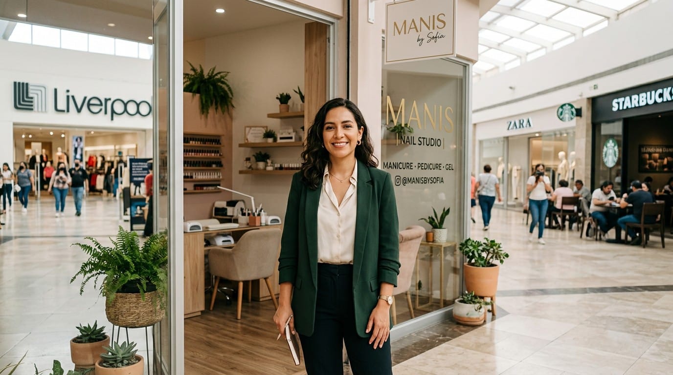 Sofia orgullosa en su estudio